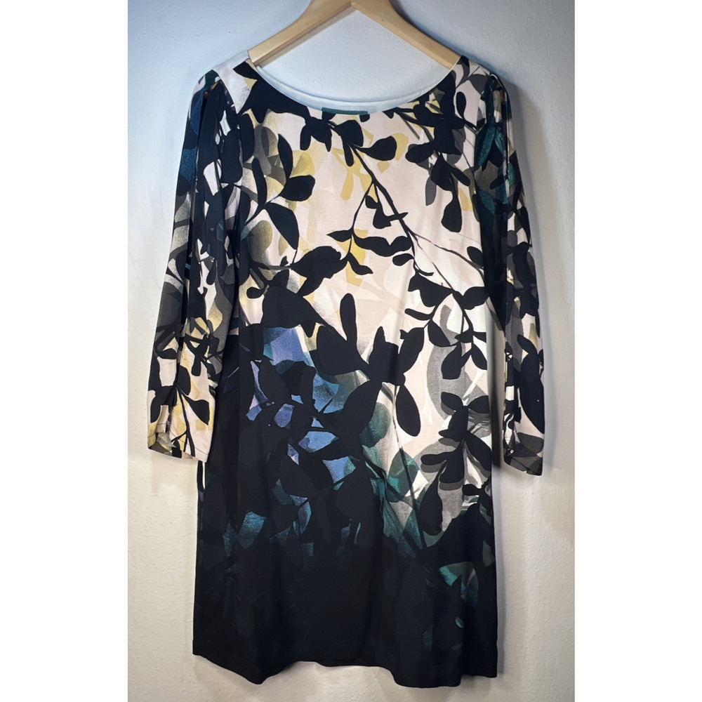 Anthropologie Maeve shift dress Shaded Garden Dress XS Xsmall leaves open sleeve